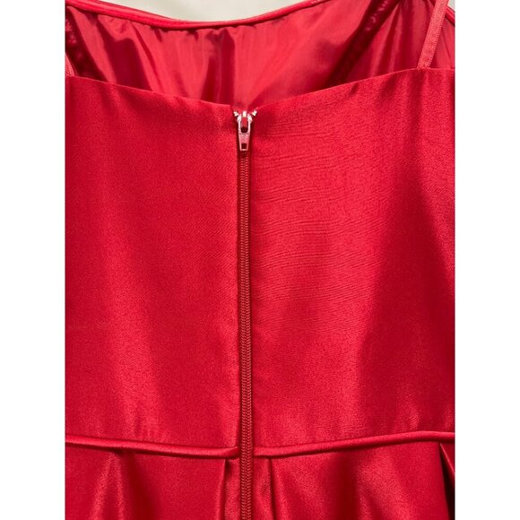 Betsy & Adam Strapless Red Satin Evening Gown Formal Maxi Dress Sz 6 - Picture 10 of 10